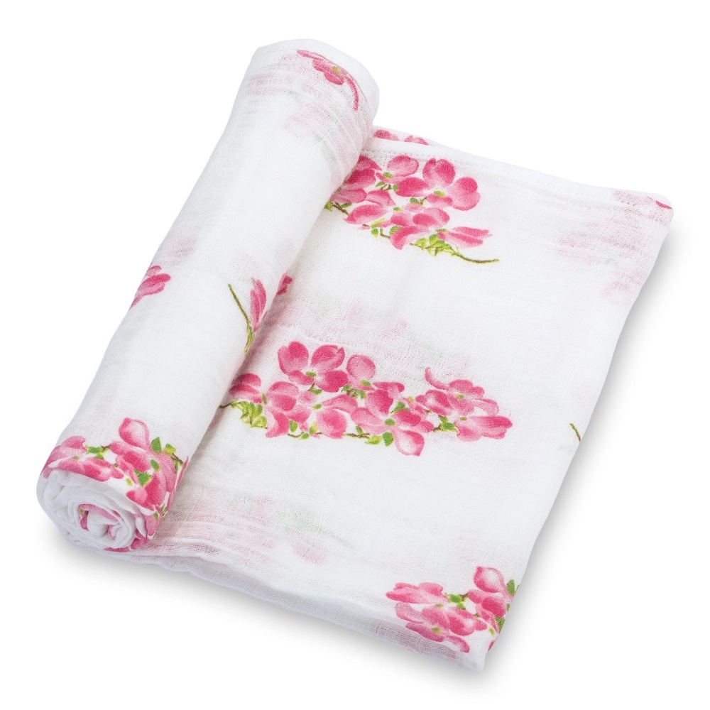 (NEW) Adorable Muslin Dogwood Swaddle